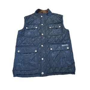 Polo Ralph Lauren Vest Mens XL Navy Puffer Quilted Brown Cord Flannel Lined Vest